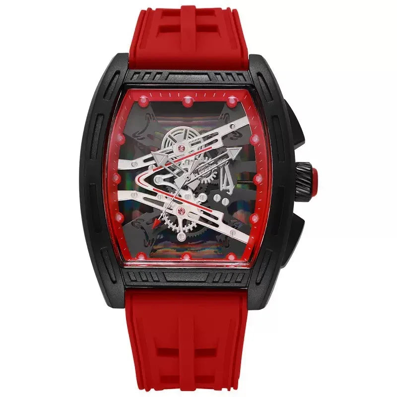 Men's Quartz Watch Sport Silicone Strap Fashionable Watch for Male Anniversary Gift