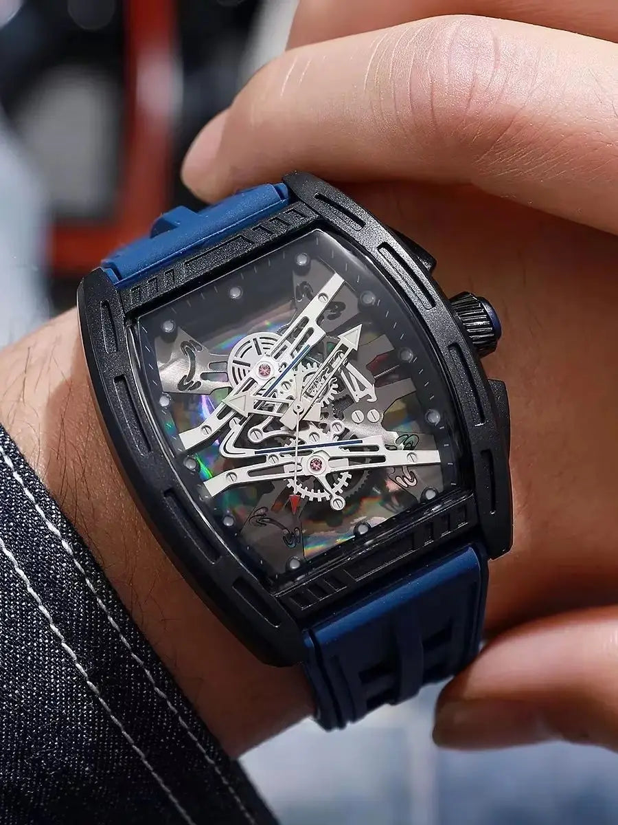 Men's Quartz Watch Sport Silicone Strap Fashionable Watch for Male Anniversary Gift
